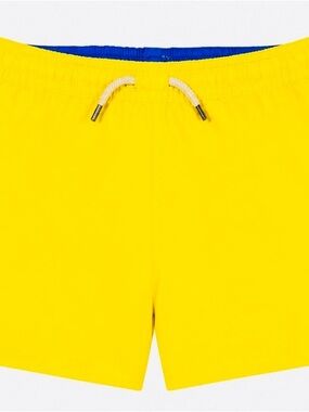 Polo Ralph Lauren Boys Yellow  Swim Shorts with Blue Pony Size 5. EUC